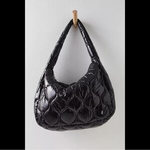 Free People Movement Surplus Shine Carryall Bag (Black Patent) NWT